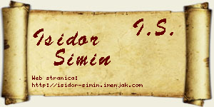 Isidor Simin vizit kartica